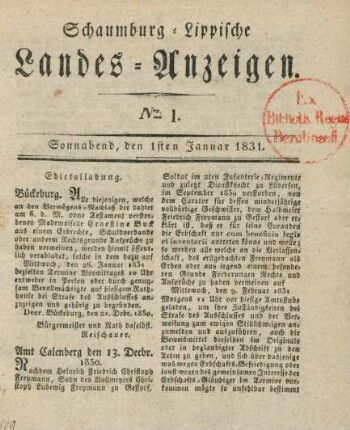 1sten Januar-31sten December = Nro. 1-53