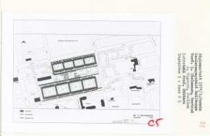 Sanierungsgebiet Rollberge, Berlin-Neukölln (Diplomarbeit bei Kurt Dübbers): Be- und Entsorgung, Lageplan 1:1000