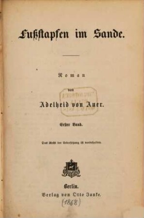 Fußstapfen im Sande : Roman, 1