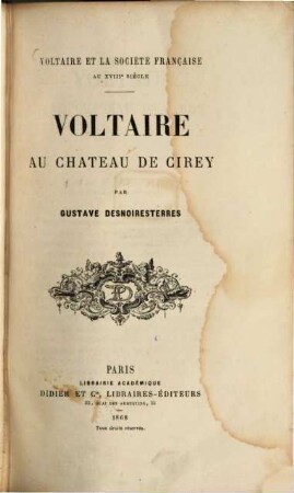 Voltaire et la société française au XVIIIe siècle. 2