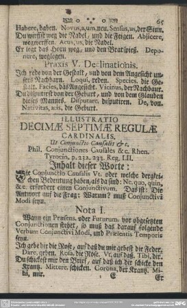 Illustratio Decimae Septimae Regulae Cardinalis. Ut Conjunctio Causalis &c.