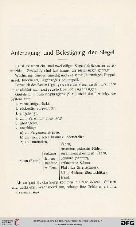 Anfertigung und Befestigung der Siegel