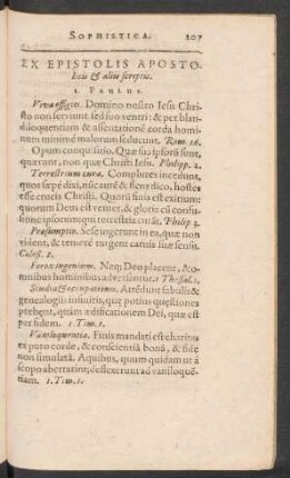 Ex Epistolis Apostolicis & aliis scriptis.