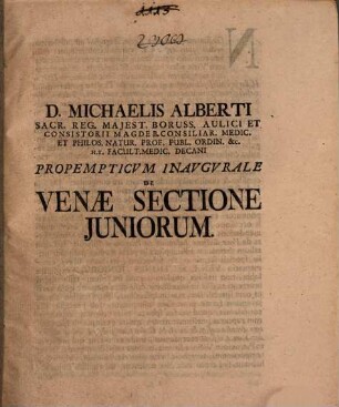 Propempt. inaug. de venae sectione iuniorum