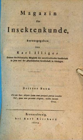 Magazin für Insektenkunde. 3, 3. 1804