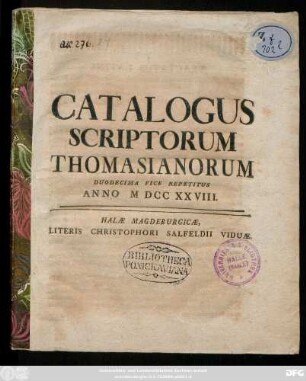 Catalogus Scriptorum Thomasianorum