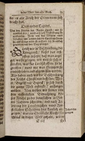 Das ander Capitel. Von den Feinden des Reichs Christi [...]