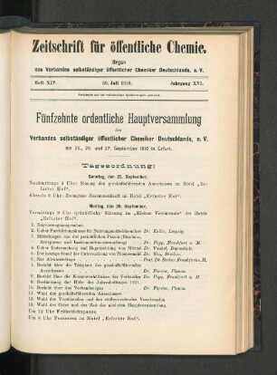Heft XIV. 30. Juli 1910. Jahrgang XVI.