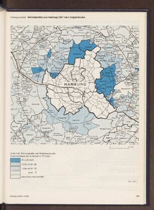 Berufspendler aus Hamburg 1987 nach Zielgemeinden