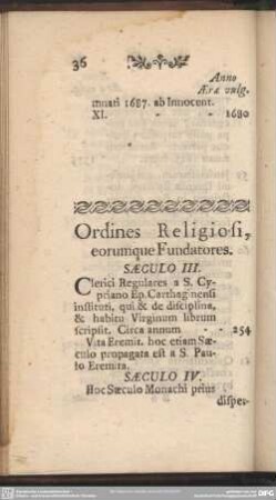 Ordines Religiosi, eorumque Fundatores