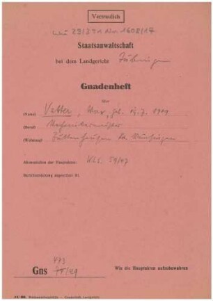 Gnadenheft Max Vatter