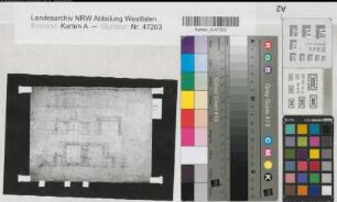 Minden (Minden) Festung Geschoßladeraum mit Zündermagazin Grundriß, Schnitte um 1850 Maßstab in Fuß? 15 x 21 (49 x 63) Foto nach Zeichnung Museum Minden FM 77