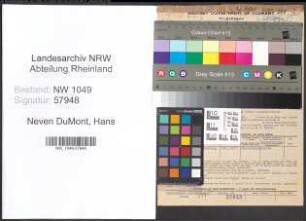 Entnazifizierung Hans Neven DuMont , geb. 04.04.1900 (Kaufmann)