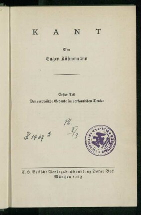 Teil 1: Der europäische Gedanke im vorkantischen Denken