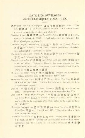 Liste des ouvrages archéologiques consultés