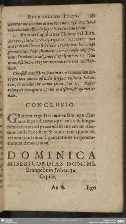 Dominica Misericordias, Evangelium Johan. 10. Capite