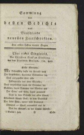Des ersten Heftes vierter Bogen
