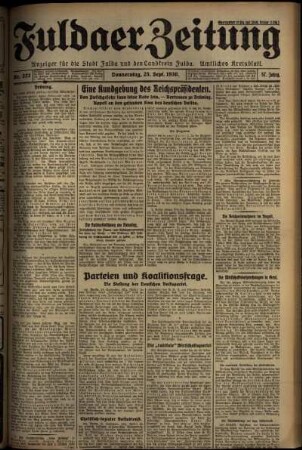 Ausgabe vom Donnerstag, den 25. September 1930.