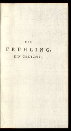 Der Frühling. Ein Gedicht