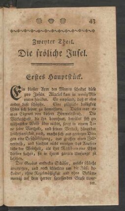 Zweyter Theil. Die fröhliche Insel