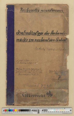 Strafrechtspflege der Verbandsmächte im neubesetzten Gebiet.- Brückenkopf Düsseldorf und Ruhrgebiet: Bd. 8