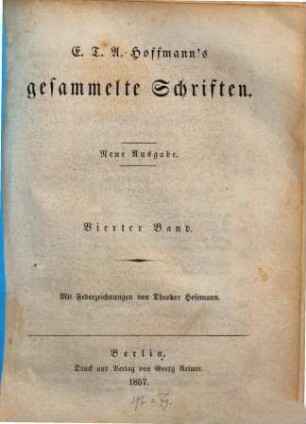Gesammelte Schriften : Mit Federzeichnungen v. Th. Hosemann. 4
