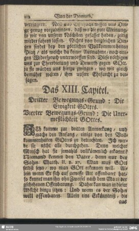 Das XIII. Capitel. Dritter Bewegungs-Grund : Die Ewigkeit Gottes
