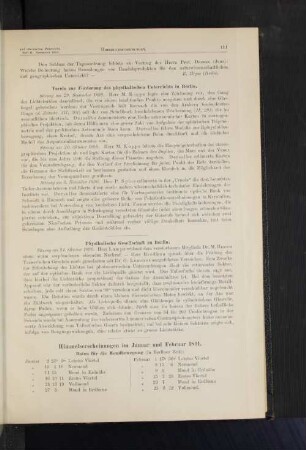 Himmelserscheinungen im Januar und Februar 1891.