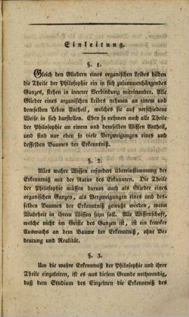 Begriff und Eintheilung der Philosophie : als Einleitung in das Studium derselben