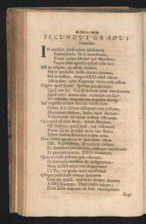 Secundus Gradus. Humilitas.