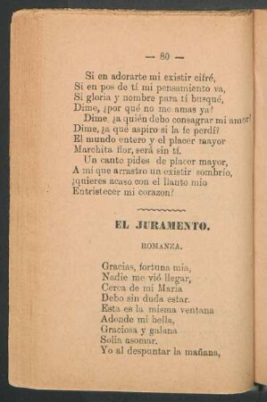 El juramento. : Romanza.
