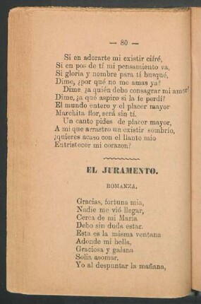 El juramento. : Romanza.