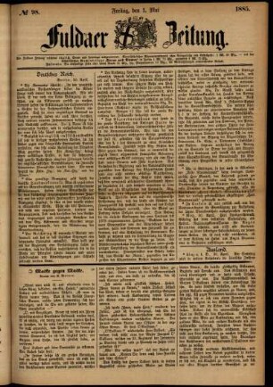 Ausgabe vom Freitag, den 01. Mai 1885.