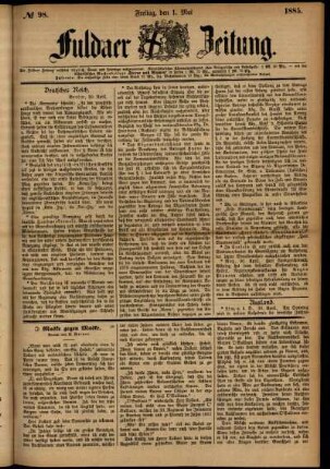 Ausgabe vom Freitag, den 01. Mai 1885.