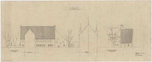Gsaenger, Gustav; München; Stadtmuseum, Erweiterung - Vorprojekt, Verwaltungsbau Nordost (Ansichten,Schnitt)