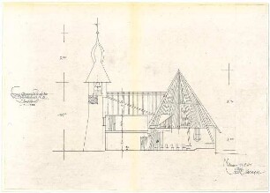 Gsaenger, Gustav; Breitbrunn / Chiemsee (Bayern); Ev. Gemeindezentrum, Ev. Erlöser Kirche - Längsschnitt