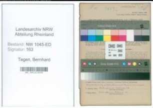 Entnazifizierung Bernhard Tegen , geb. 27.05.1908 (Lehrer)