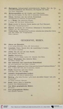 Geographie, Reisen (Nr. 500-546)