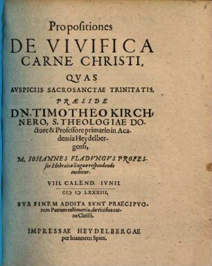 Propositiones de vivifica carne Christi