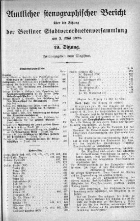 No. 19, 3. Mai 1928