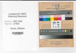 Entnazifizierung Wilhelm Kochs , geb. 21.08.1902 (Bahnsekretaer)