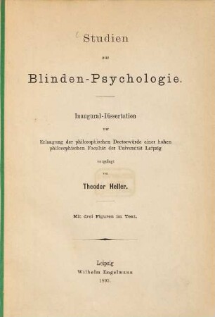 Studien zur Blinden-Psychologie