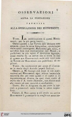 Osservazioni sopra la prefazione premessa alla spiegazione dei monumenti