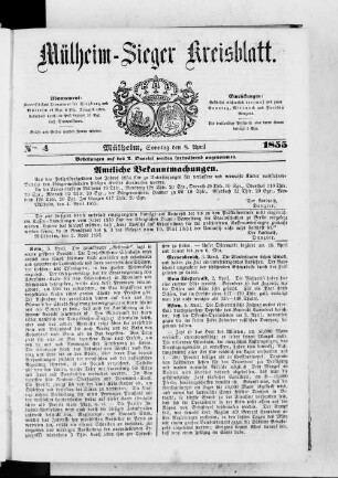 Mülheim-Sieger Kreisblatt. 1855-1855