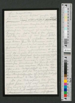 Briefentwurf an Johannes Versmann