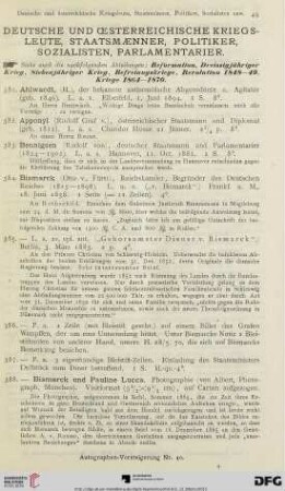Deutsche und Oesterreichsiche Kriegsleute, Staatsmaenner, Politiker, Sozialisten, Parlamentarier (Nr. 381-434)