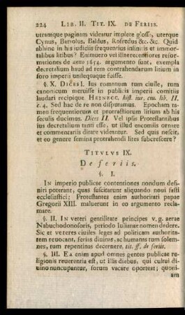Titulus IX. De feriis.