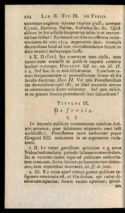 Titulus IX. De feriis.