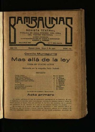Mas allá de la ley : pieza en cuatro actos