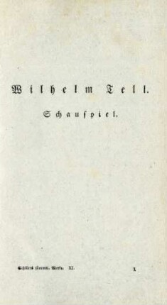 Wilhelm Tell. Schauspiel